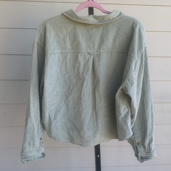 American eagle ribbed corduroy cotton long sleeve button down top large - Picture 4 of 6